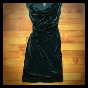 Vince Camuto green velvet cowl dress